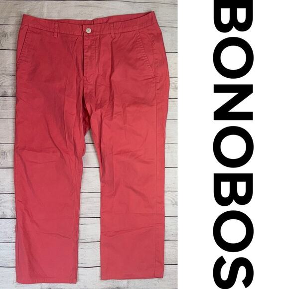 Bonobos Men's Washed Chinos Boot Fit Spiced Coral Size 36 x 27 - Picture 1 of 6
